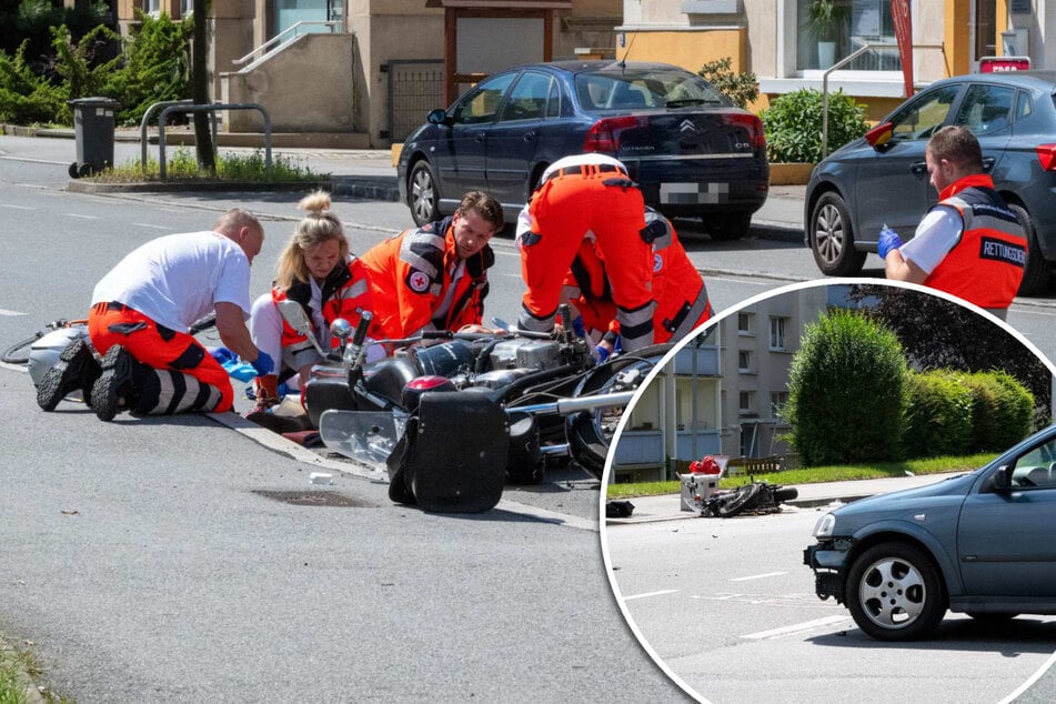 Vorfahrt missachtet - schwerer Unfall! Rentnerin übersieht Motorradfahrer