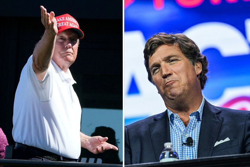 Ex-President Donald Trump (l.) will reportedly skip the first Republican primary debate in favor of sitting down for an interview with Tucker Carlson.