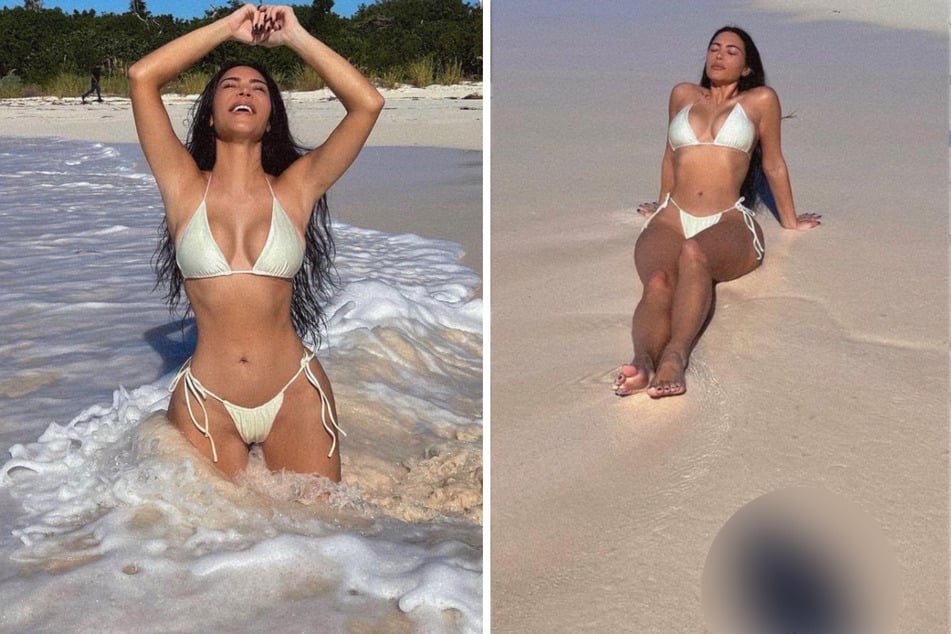 Kim Kardashian posiert am Strand, doch Fans achten nur auf ein Detail