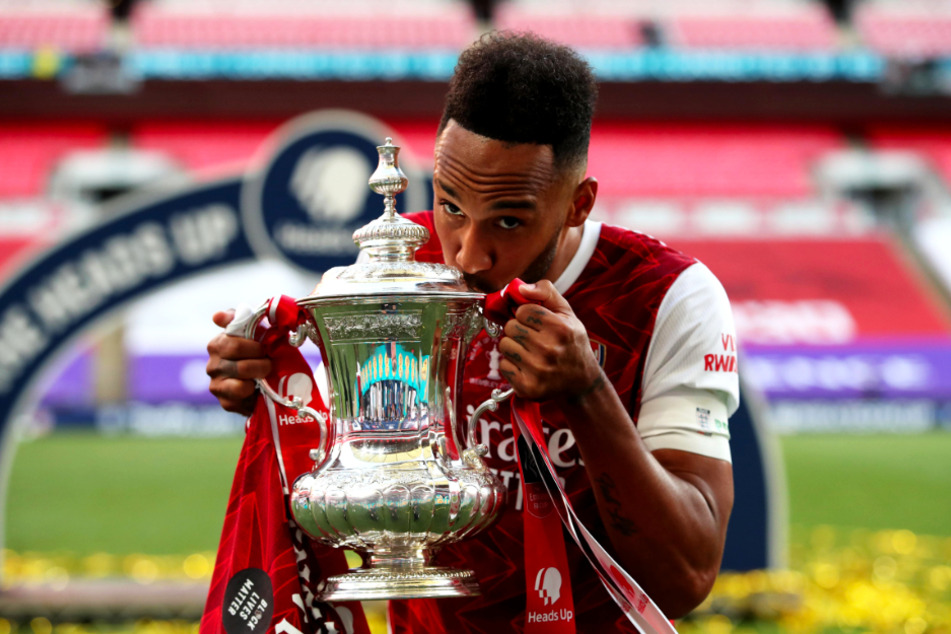 Pierre-Emerick Aubameyang (31) gewann mit dem FC Arsenal London am Samstag den FA-Cup - und damit die erste Trophäe mit den Gunners!