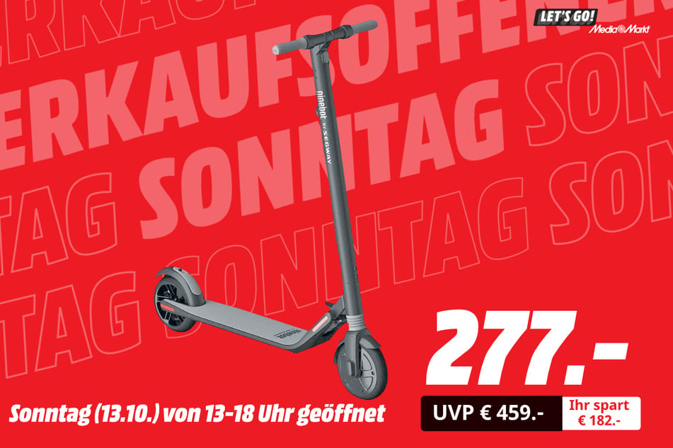 Ninebot-Scooter für 277 statt 459 Euro.