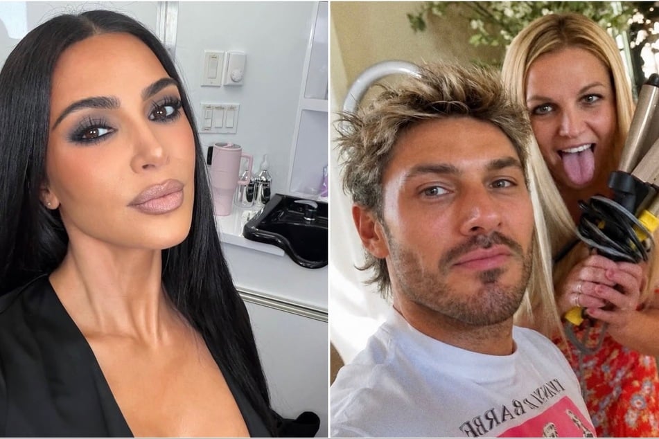 Kim Kardashian (l.) brought Britney Spears and Chris Appleton (c.) together for the pop star's recent blonde transformation.