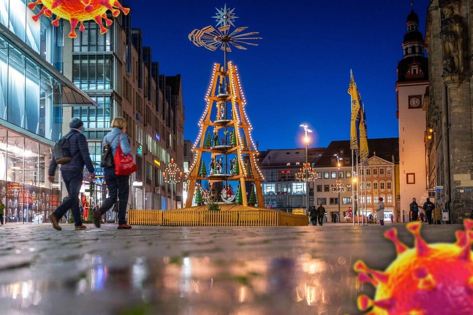 Auch im vergangenen Jahr konnte der Chemnitzer Weihnachtsmarkt wegen Corona nicht stattfinden - geschmückt war der Markt trotzdem.