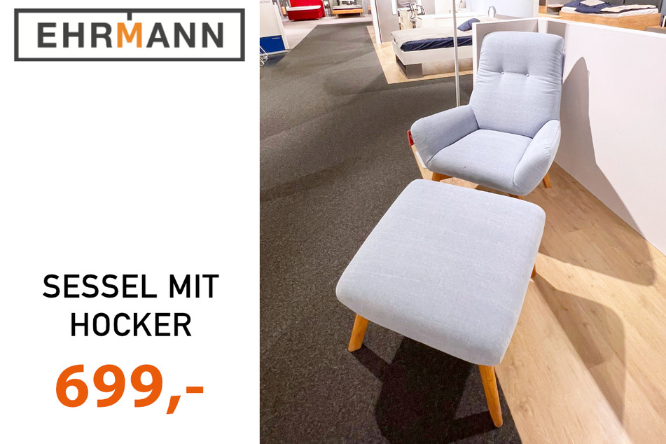 Sessel mit Hocker für 699 Euro