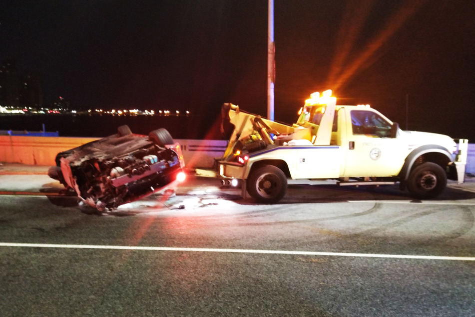 Nach dem Crash lag der Ferrari auf dem Dach.