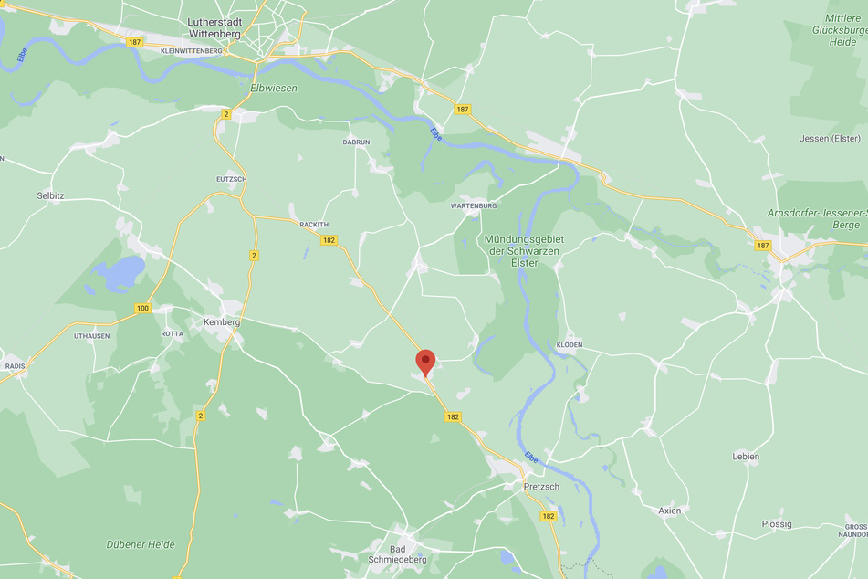 Zwischen Trebitz (Markierung) und Wittenberg ist der folgenschwere Unfall geschehen.