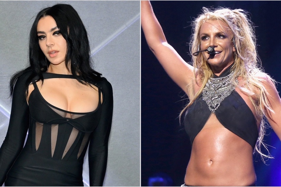 Britney Spears is rumored to be working on her next album in years with Charli XCX (l).