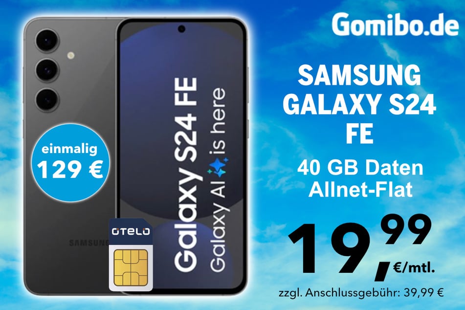 Das Samsung Galaxy S24 FE in der 40 GB Otelo Allnet-Flat für nur 19,99 Euro pro Monat.