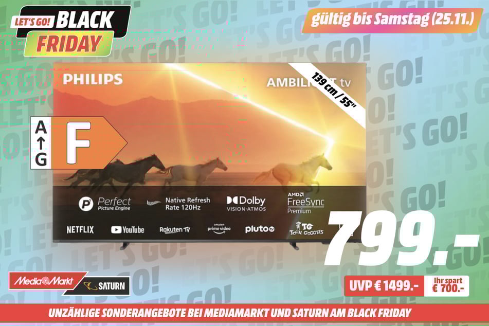 55-Zoll Philips-Fernseher 55PML9008/12 für 799 statt 1.499 Euro.