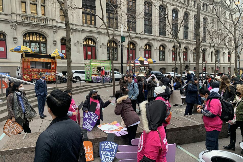 Activists gathered in Zuccotti Park, located in the heart of the financial district in NYC.