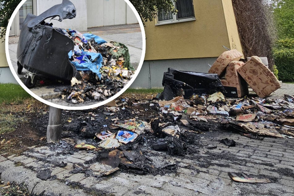 Leipzig: Erst Grünau, dann Zentrum: Mülltonnen-Brandserie hält Leipziger Feuerwehr in Atem