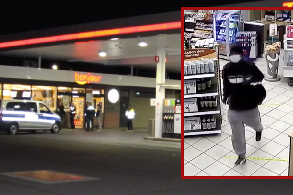 Bewaffneter Räuber überfällt Tankstelle: Polizei fahndet nach diesem Mann