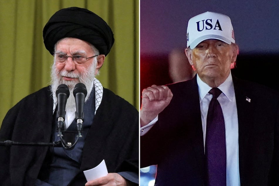 President Donald Trump (r.) said he believes reports that Iran's supreme leader Ayatollah Ali Khamenei has been killed in air strikes are "correct," but did not confirm the news.