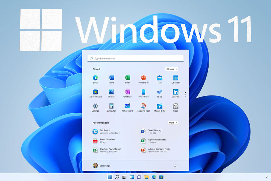 The new Win 11 look, with the start menu in the middle...for some reason.