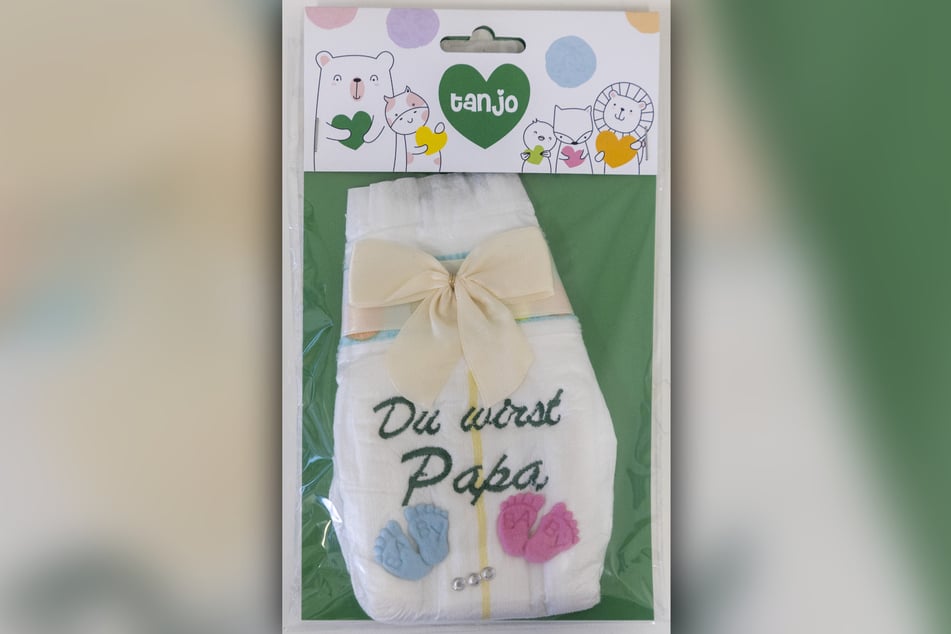 Auch beliebt: die Windel mit der Botschaft "Du wirst Papa".