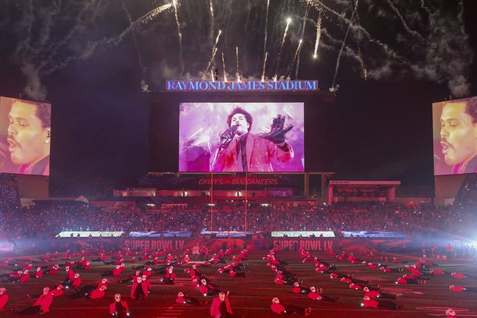 The Weeknd performs at a socially distant Super Bowl halftime show