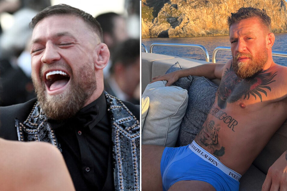 Conor McGregor has been seen on the red carpet at the Cannes Film Festival in the past (l.), but has been on a hiatus for the last year after his brutal leg injury.