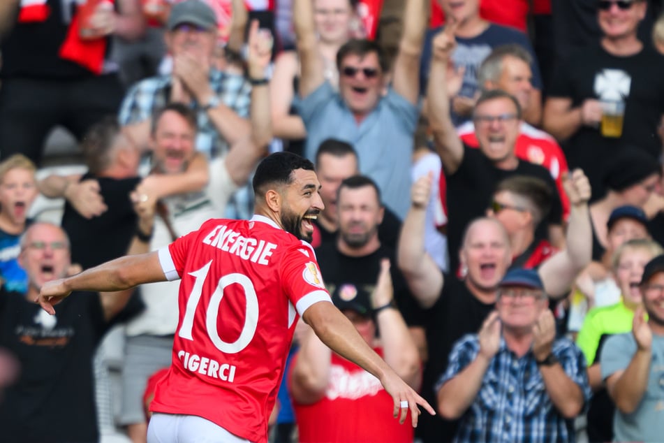 Tolcay Cigerci brachte Energie Cottbus gegen Hannover früh in Front.