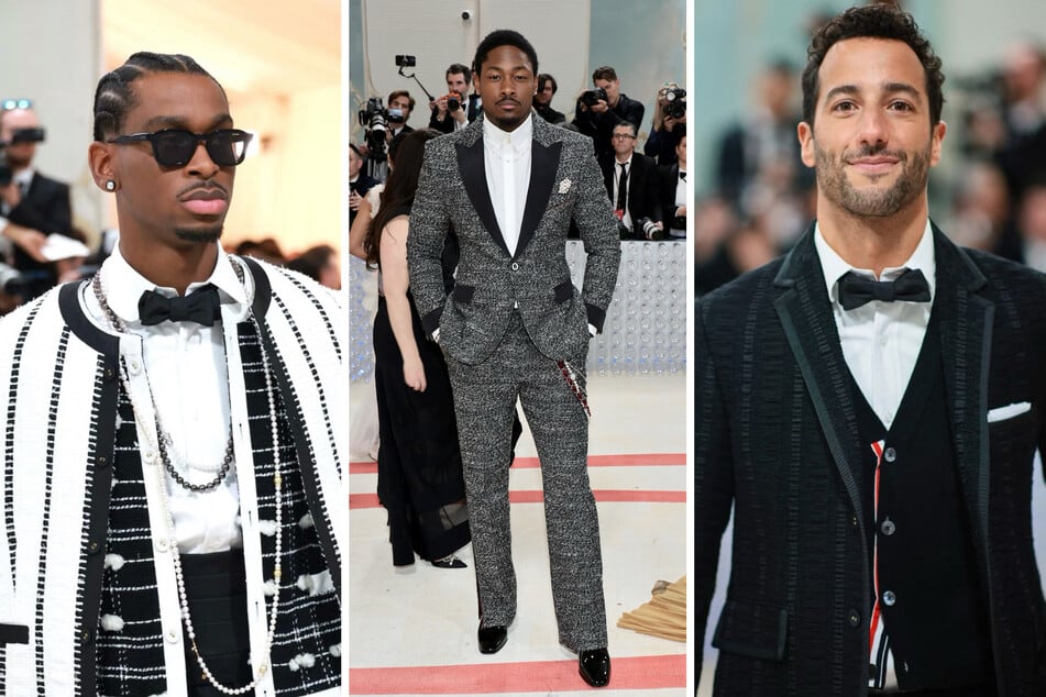 From NBA stars Shai Gilgeous-Alexander (l) to NFL's Stefon Diggs (c), these are the best looks from today's most beloved athletes at this year's Met Gala.