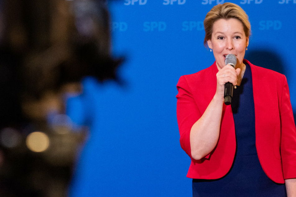 Franziska Giffey (42, SPD), neue Vorsitzende der Berliner SPD, spricht bei einer Pressekonferenz.