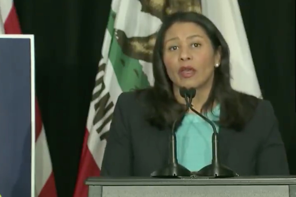 London Breed (45), die Bürgermeisterin von San Francisco, bei einer Ansprache.