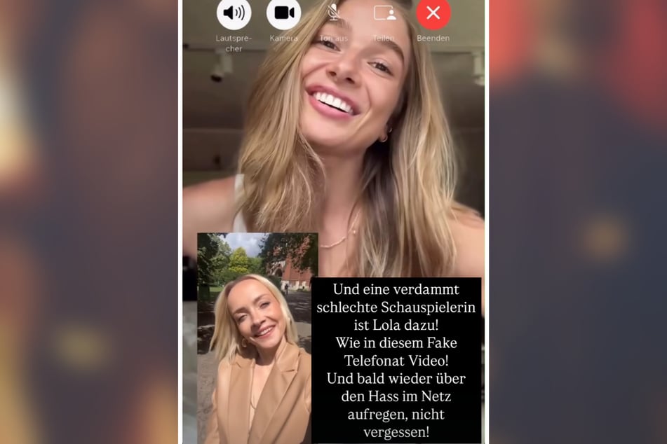 In seiner Instagram-Story betitelte Oli das Video-Telefonat zwischen Lola und Janin Ullmann (43) als "Fake".