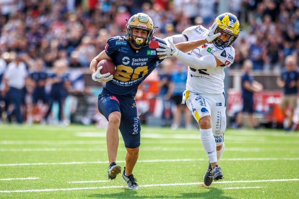 Receiver Jordi Torrededia (23, l.) hat trotz seiner nur 1,76 Meter Körpergröße ordentlich Durchsetzungsvermögen.