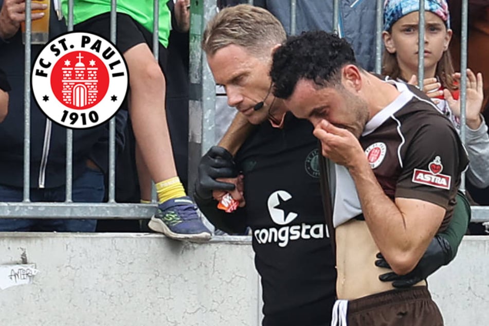 FC St. Pauli: Saliakas muss mit Tränen in den Augen ausgewechselt werden