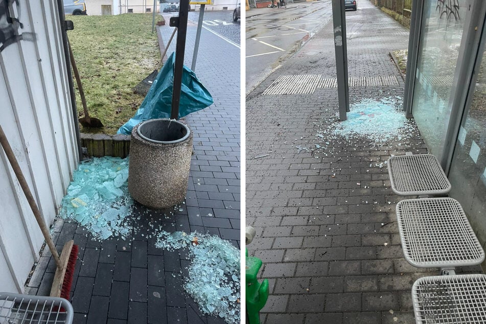 Die Glasscherben mussten wieder zusammengesammelt werden.