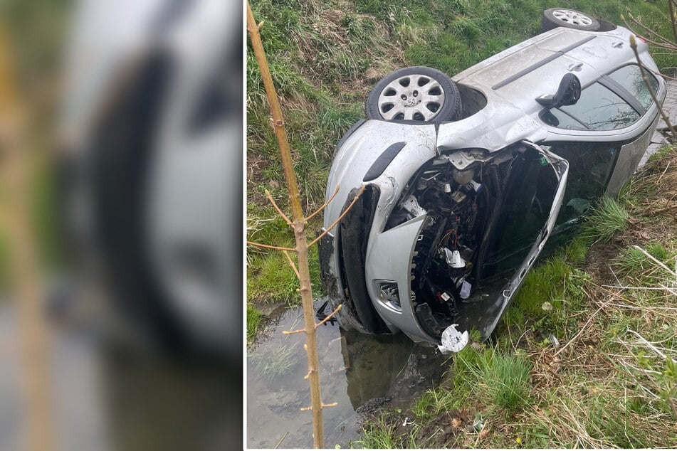Peugeot landet im Wassergraben: Fahrer schwer verletzt