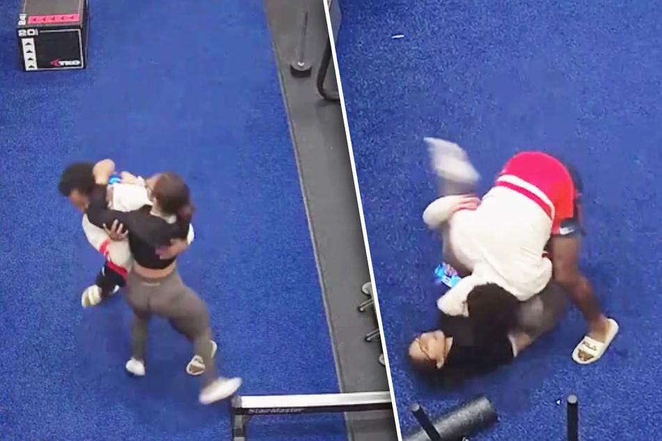 Frau trainiert alleine im Gym, dann wird sie plötzlich angegriffen!