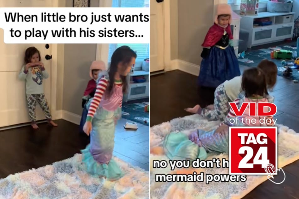 viral videos: Viral Video of the Day for August 19, 2024: "Little bro" takes drastic measures to play with sisters!