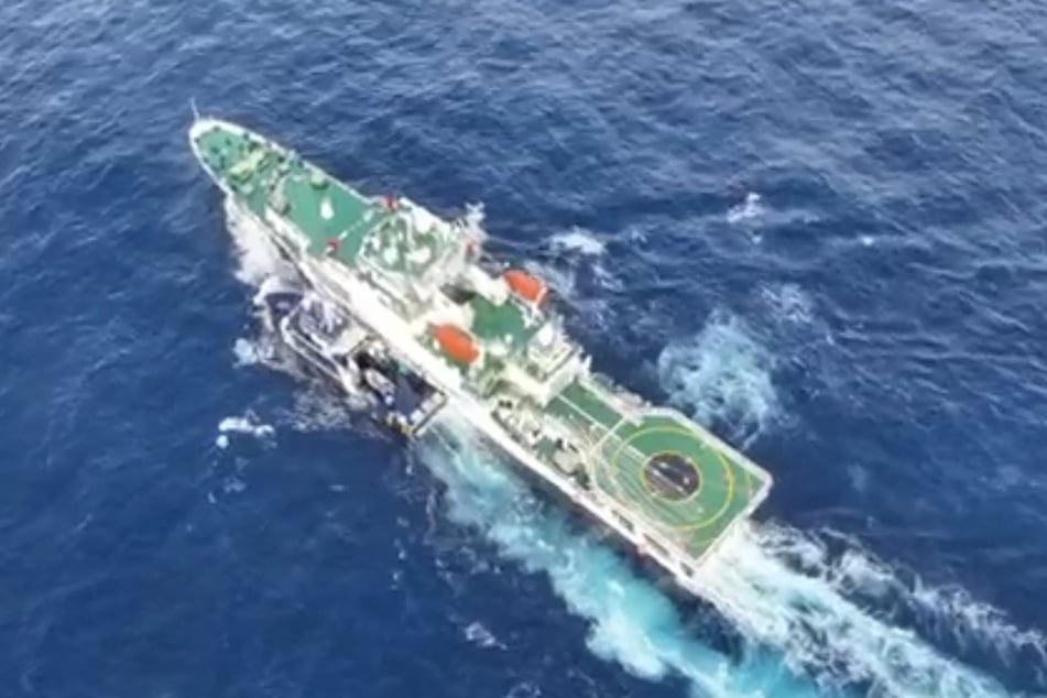 The China Coast Guard vessel also reportedly "sideswiped" the Philippine's ship.