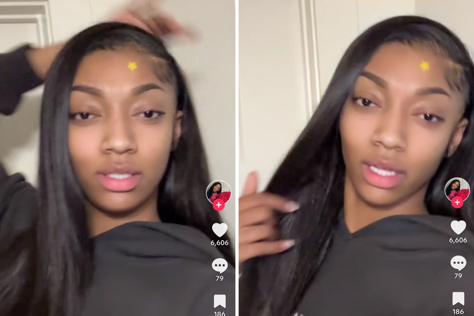 In her latest viral TikTok, Angel Reese stunned fans with a no-filter, all natural video flaunting her perfect blemishless skin and face card!