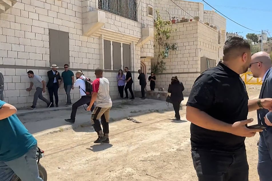 Foreign diplomats took cover on Wednesday as Israeli forces opened fire during their visit to Jenin in the illegally occupied West Bank.