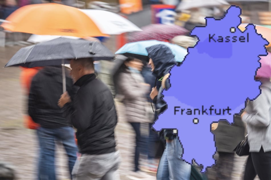 Schirm nicht vergessen oder einfach zu Hause bleiben: Am Sonntag kommt der Regen nach ganz Hessen.