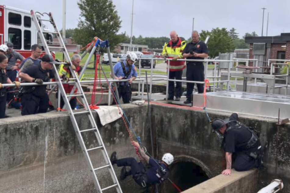 Die Feuerwehr aus Brockton rückte mit Kletter-Equipment an den Einsatzort an.