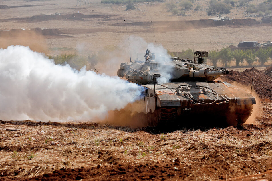 Ein israelischer Merkava-Panzer bei einem Trainingseinsatz an der Grenze zum Libanon.