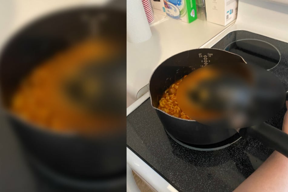 Woman gives husband a fright after finding something amazing in her saucepan