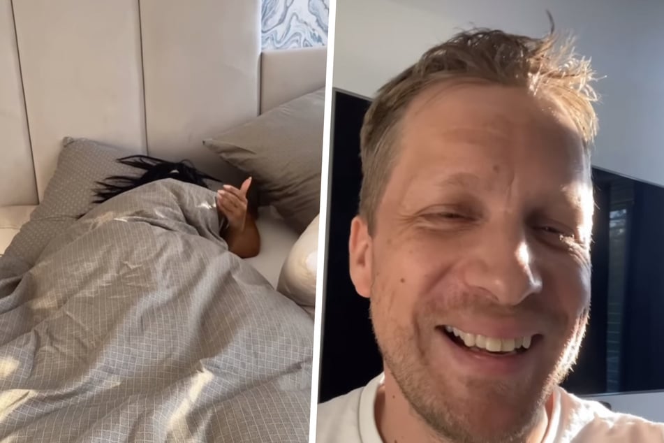 Oliver Pocher neckt seine Amira, als er sie bei skurriler Aktion im Bett erwischt