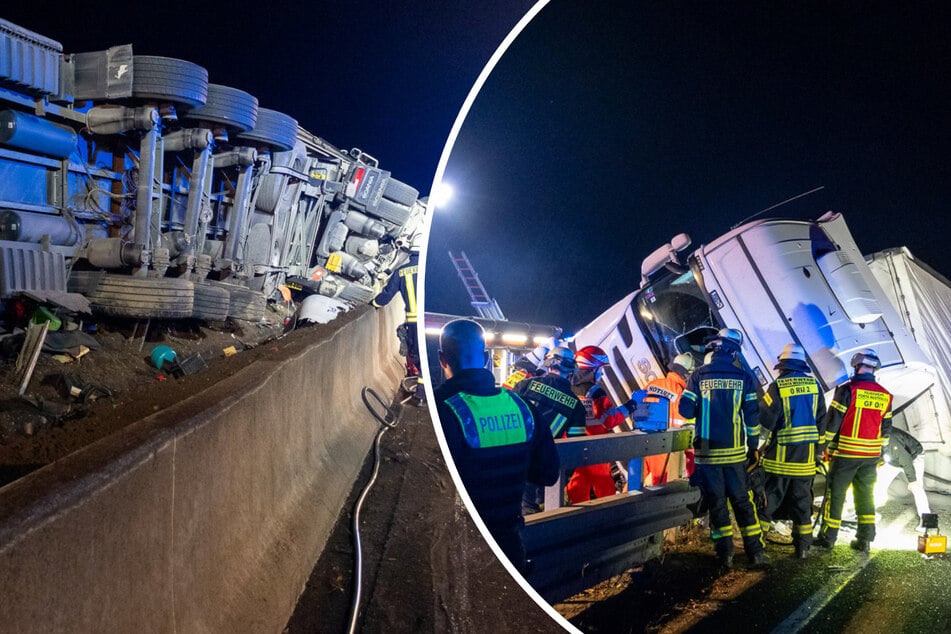 Unfall A2: Arm zwischen Laster und Leitplanke eingeklemmt: Fahrer nach Unfall auf A2 in Lebensgefahr