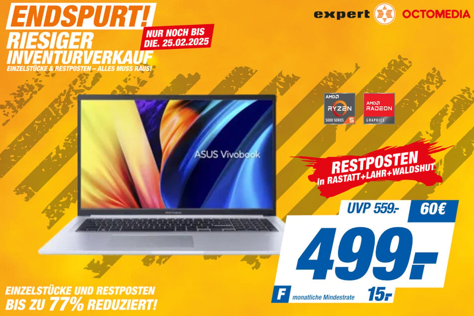 Asus-Notebook für 499 statt 559 Euro.