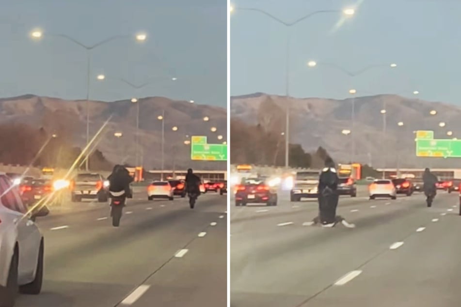 Der Wheelie auf der Autobahn ging gehörig in die Hose.