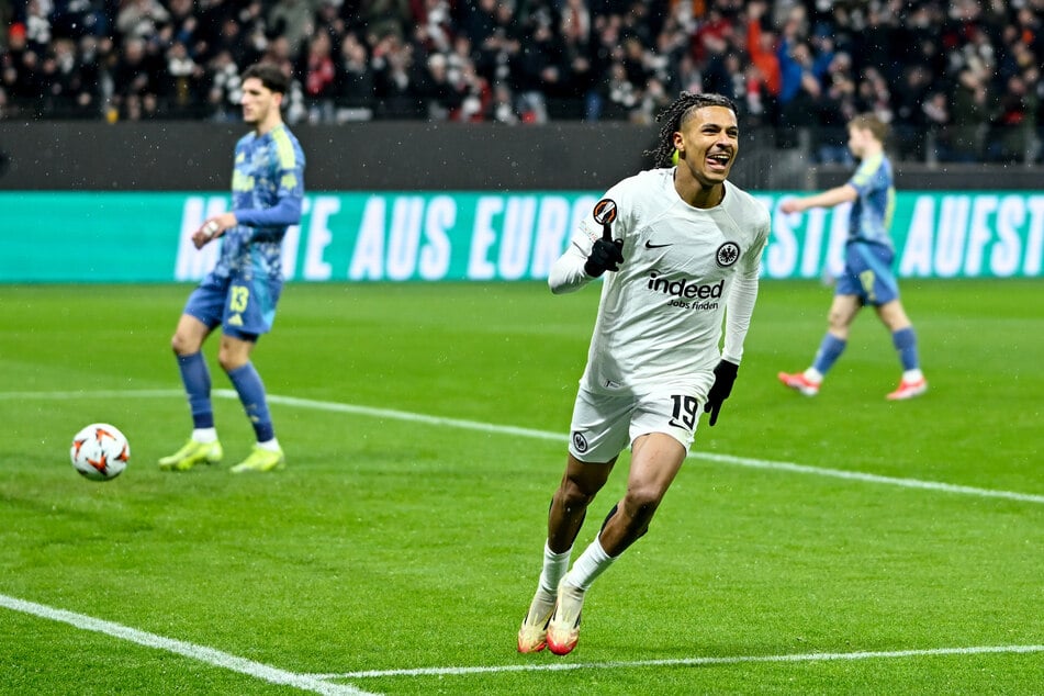 Jean-Mattéo Bahoya gelang sein erstes Pflichtspieltor überhaupt für Eintracht Frankfurt.