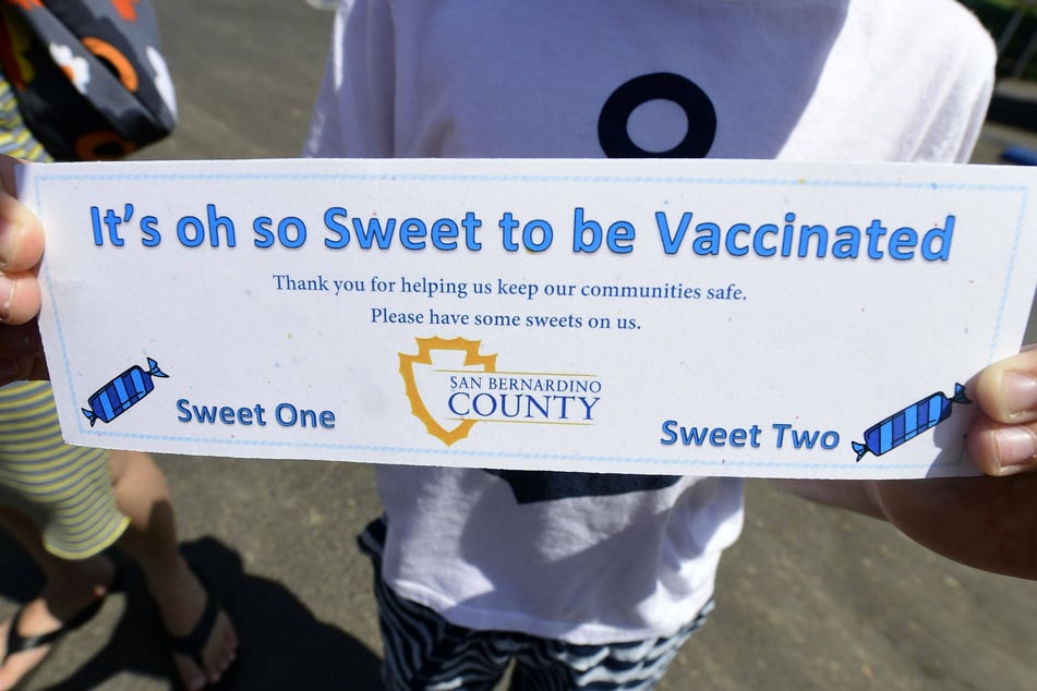 All who received a shot of the Johnson &amp; Johnson Covid-19 vaccine at Nunez Park in San Bernardino on Saturday received their choice of a churro or shaved ice treat.