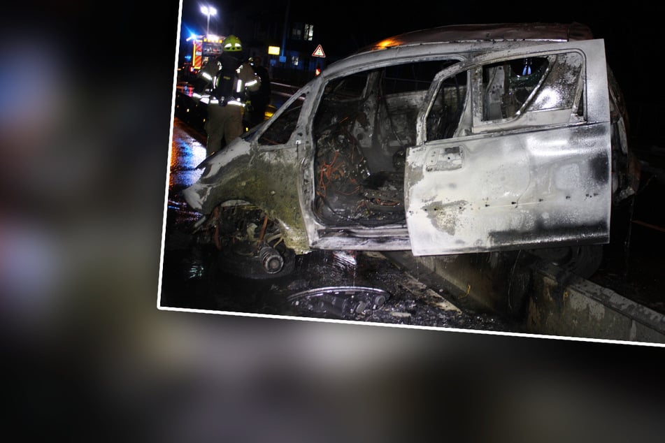Peugeot geht in Flammen auf, während Fahrerin noch darin sitzt