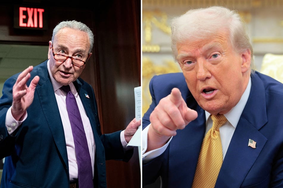 In a recent social media post, President Donald Trump (r.) accused Senate Minority Leader Chuck Schumer (l.) of intentionally blocking his nominations.
