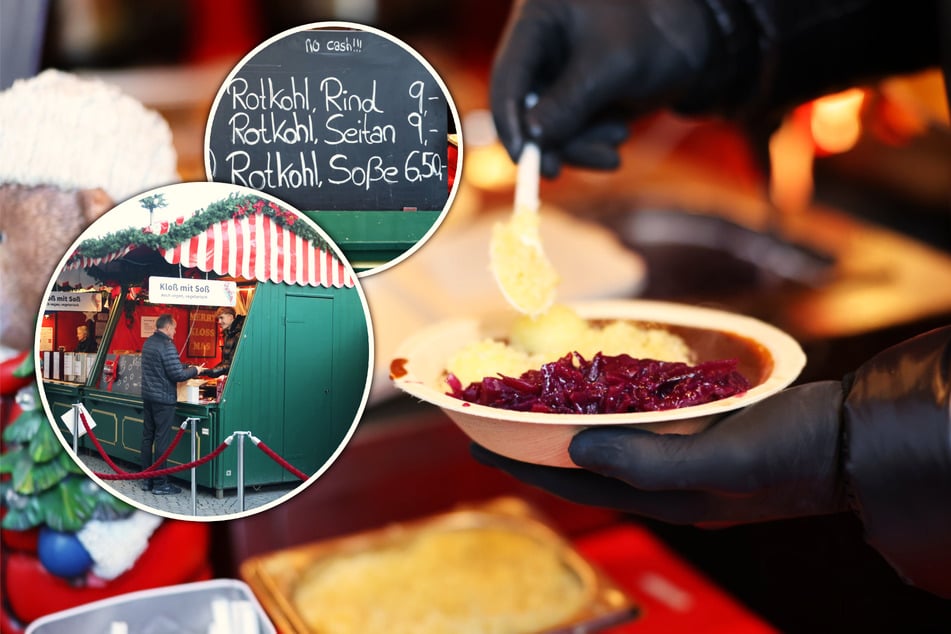 Auf dem Marktplatz gibt es Rotkraut und Klöße mit Seitan-Beilage für 9 Euro.