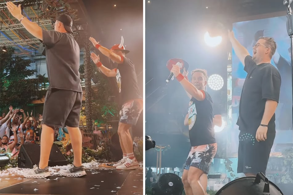 Gemeinsam mit Lorenz Büffel (46) ist Chris Tall (34) im Megapark auf Mallorca aufgetreten.