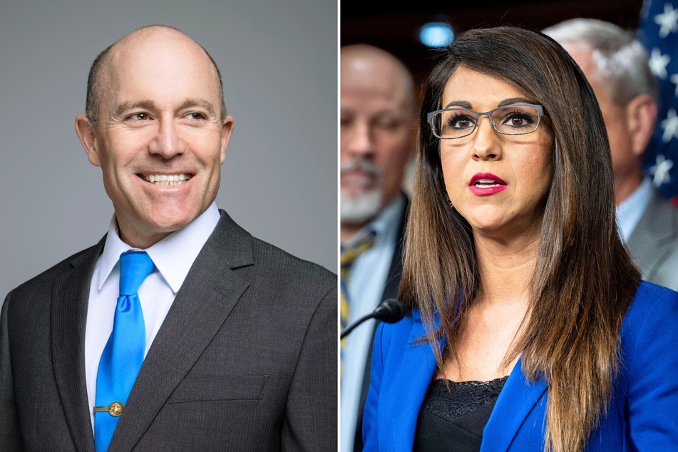 The results of a recent internal poll found Democrat Ike McCorkle (l.) leading MAGA Republican Lauren Boebert in the race to represent Colorado's 4th District.